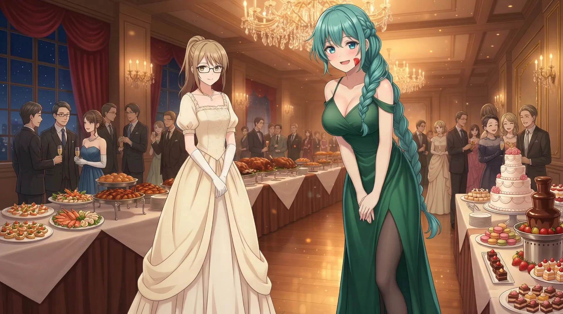 ラムリーザとソニアとロザリーンが挨拶する場面