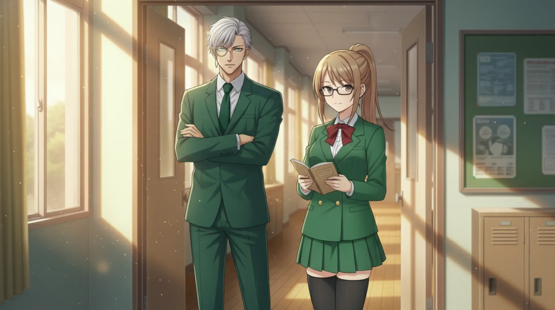 軽音楽部の部室に、リゲルとロザリーンがやってくる場面