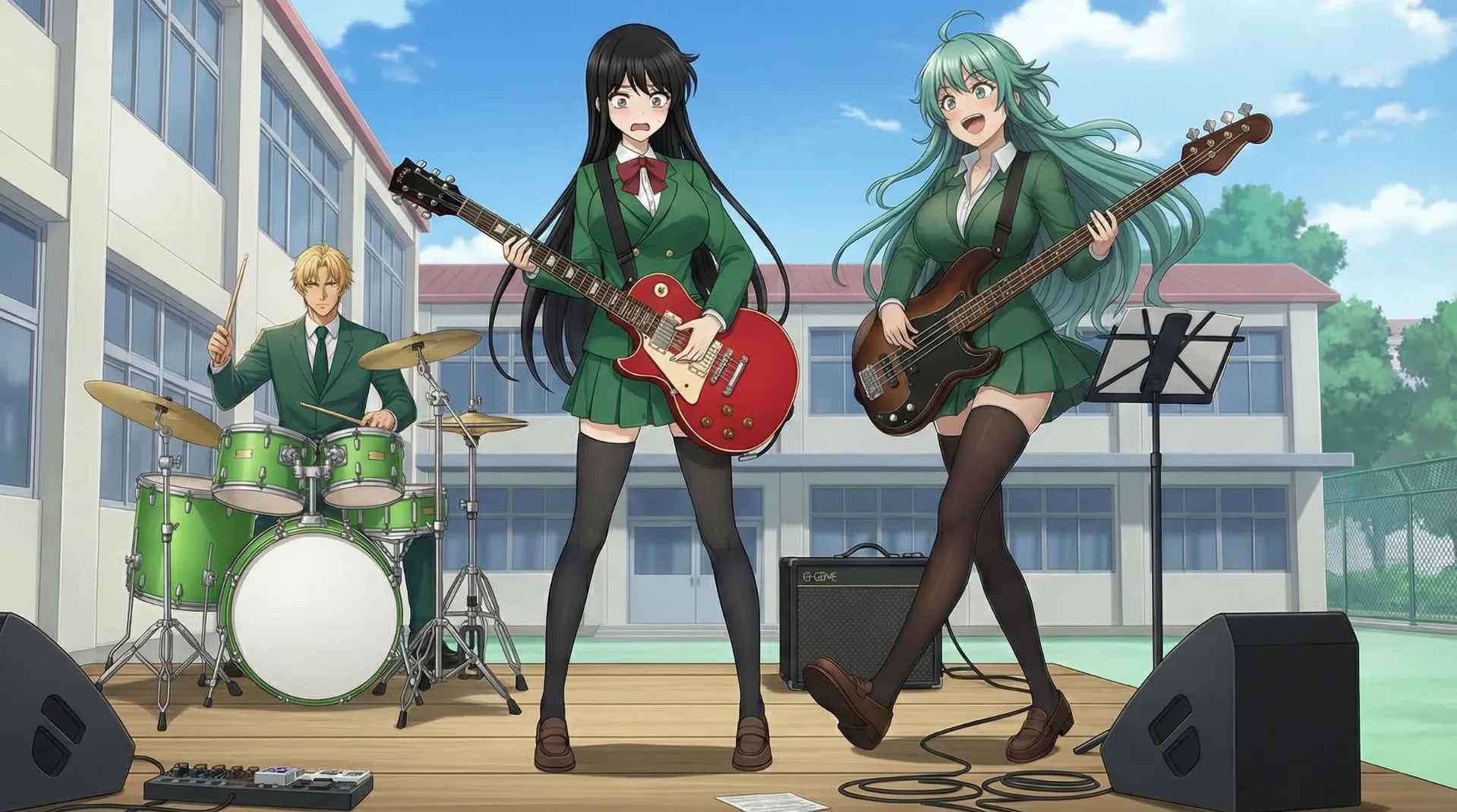 ライブではしゃぐソニアと、動けなくなってしまったリリスの場面