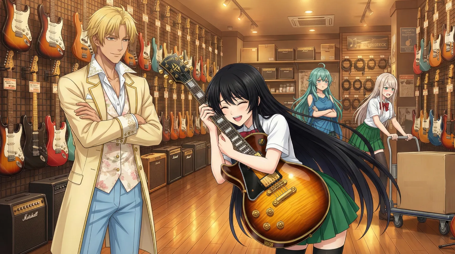 ラムリーザに誕生日プレゼントを買ってもらったリリスが、ソニアとユコに非難される場面