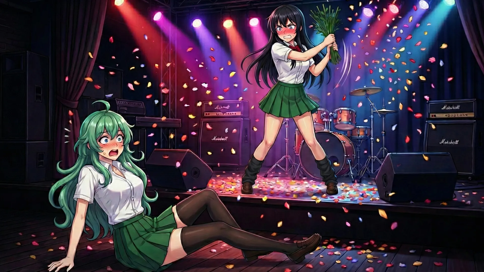 リリスがソニアを花束でフルスイングする場面